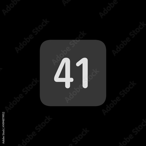 Number 41 Filled Square Icon