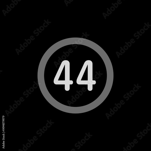 Number 44 Circle Icon