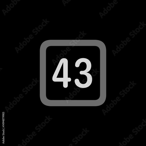 Number 43 Square Icon