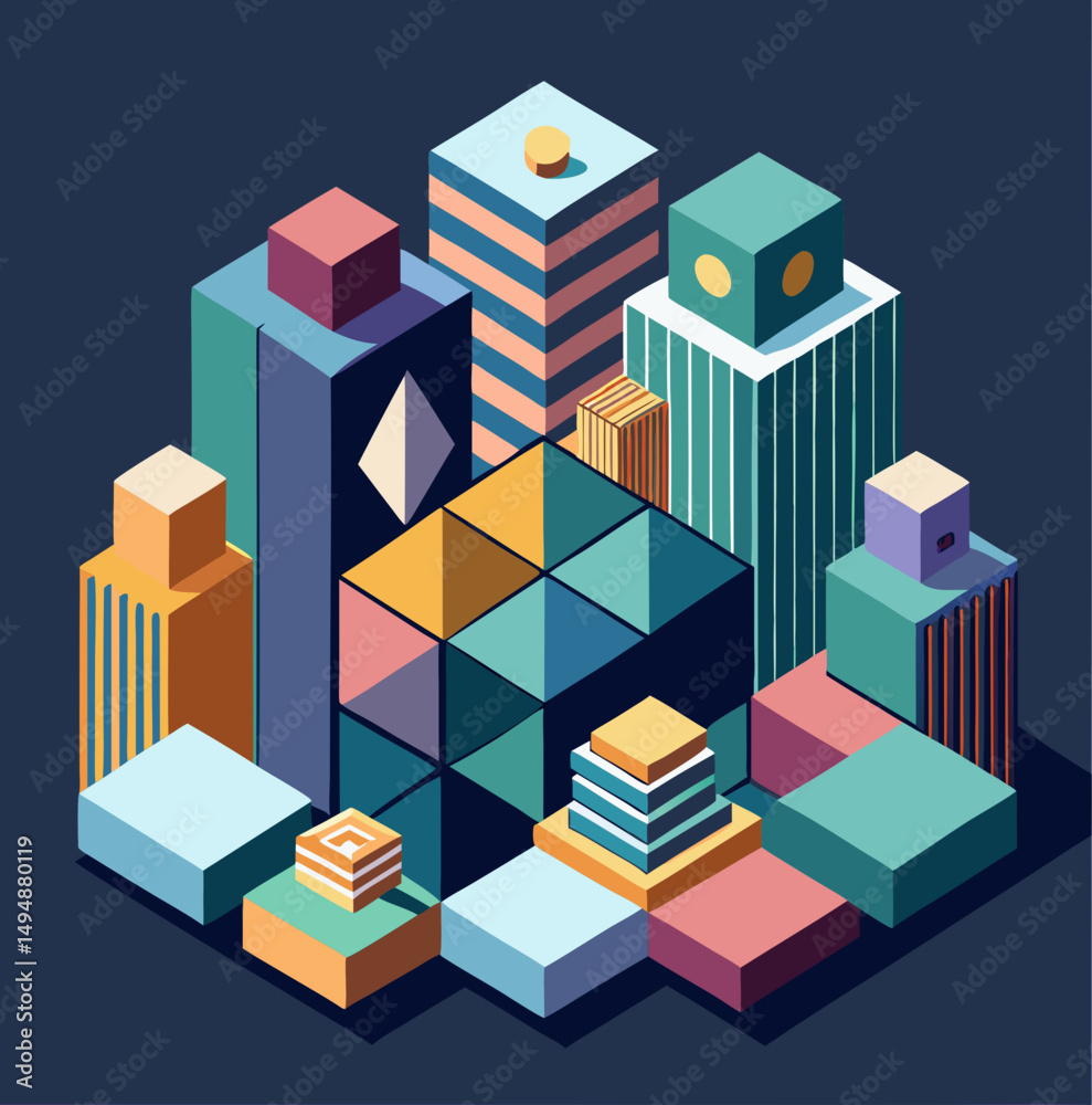 Fototapeta premium isometric city buildings