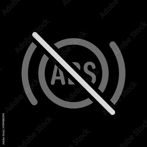 ABS Brake Signal Slash Icon