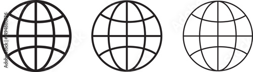 Website icon set. world web icon www earth globe icons vactor, Globe icon PNG image for illustration,
