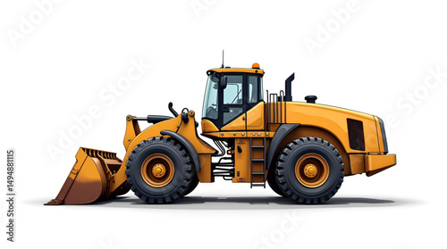 A magnificent yellow bulldozer in action at a bustling construction site. The powerful machine dominates the scene with its robust design and meticulously engineered components.