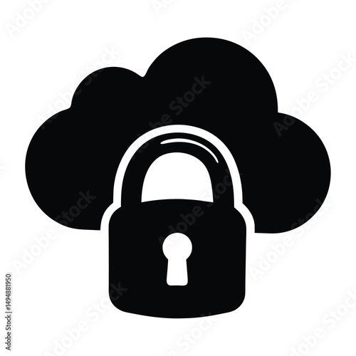 Secure cloud computing, data protection and online privacy symbol conceptual illustration