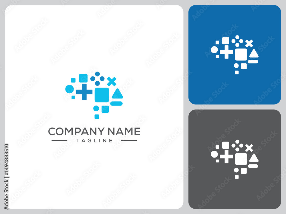 Obraz premium game brain logo vector