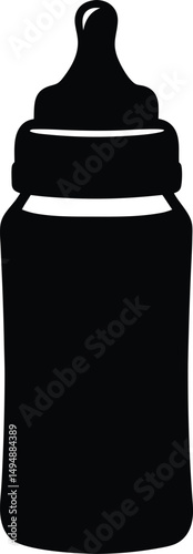 Baby bottle icon, Baby feeding bottle sign icon vector illustration