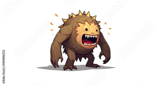 Tung tung tung sahur evolved. This captivating digital illustration presents a formidable creature emerging from the depths of a dark fantasy realm. The wooden texture of its body.