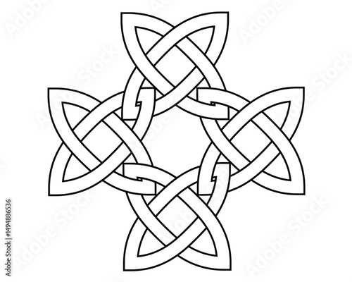 celtic knot trinity endless love on white background for tattoo symbol religion icon logo. vector illustration