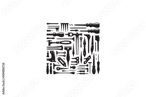 A Bradawl hand tools vector silhouettes image made by adobe illustrator. eps