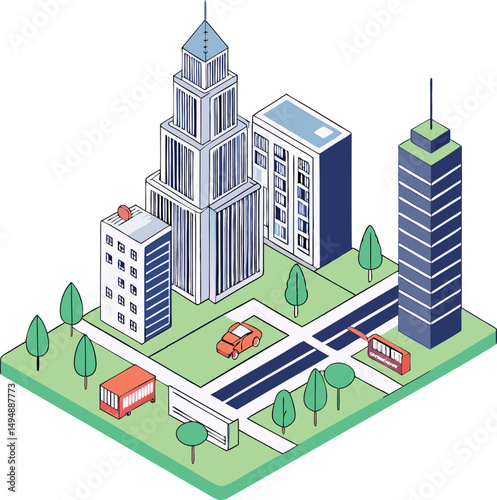 vector illustration of city buildings