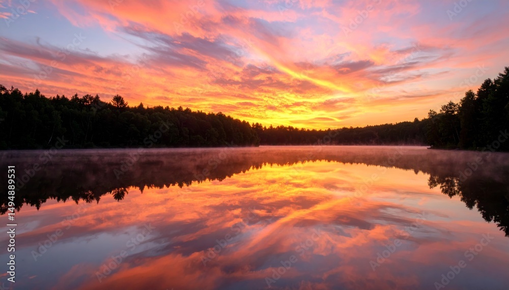 Fototapeta premium sunrise over the lake