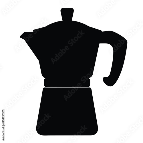 Silhouette of a stovetop espresso maker, a classic coffee machine