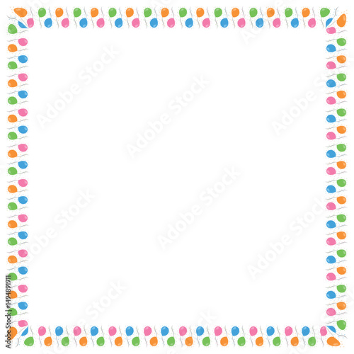 colorful balloons border frame vector design