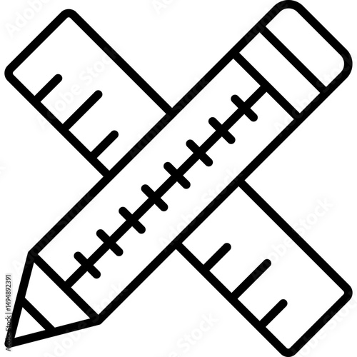 Ruler Icon Vector Element