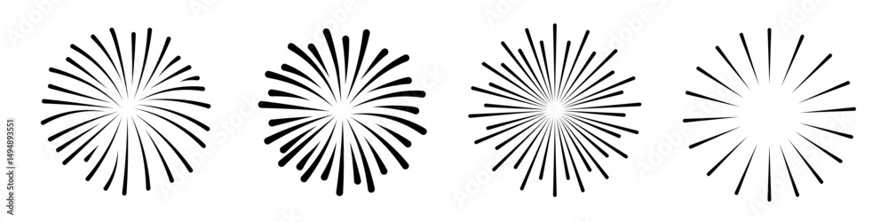 Fototapeta premium Firework vector. Firework rays icon