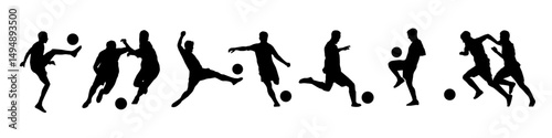 Soccer player silhouette. Soccer silhouette.