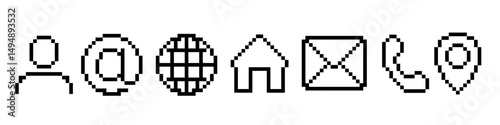 Contact pixel icon. Contact us icon