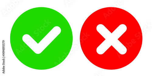 yes no icon. Approved disproved icon