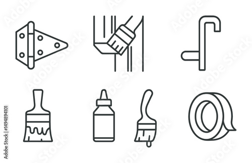 Construction and diy line icons set – outline, tools, building and repair symbols
