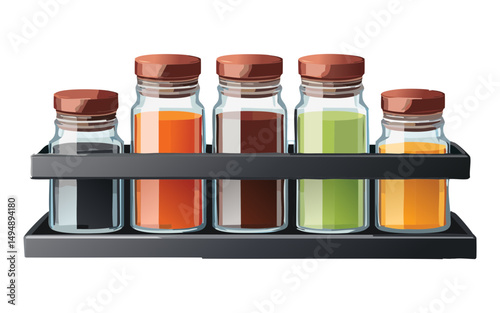 Spice Rack Collection Kitchen Essentials - Vector Illustration