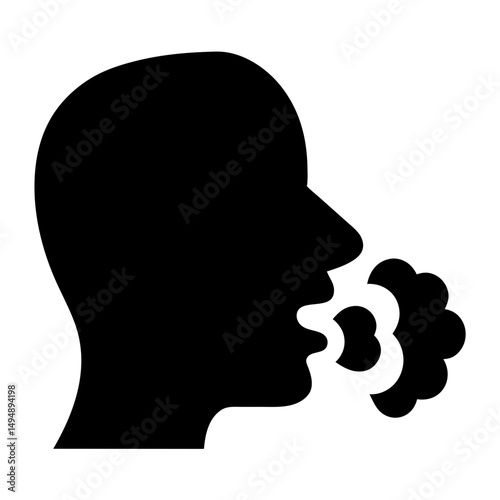 Silhouette of a person coughing representing illness and disease transmission
