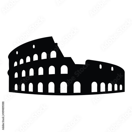 Iconic Silhouette of the Colosseum in Rome Italy World Landmark
