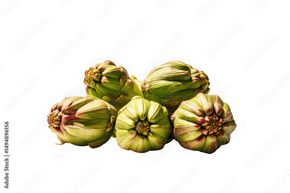 Naklejka premium Fresh green artichokes on black background