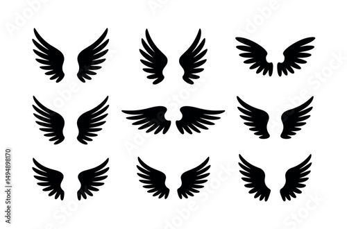 angel wings black artwork