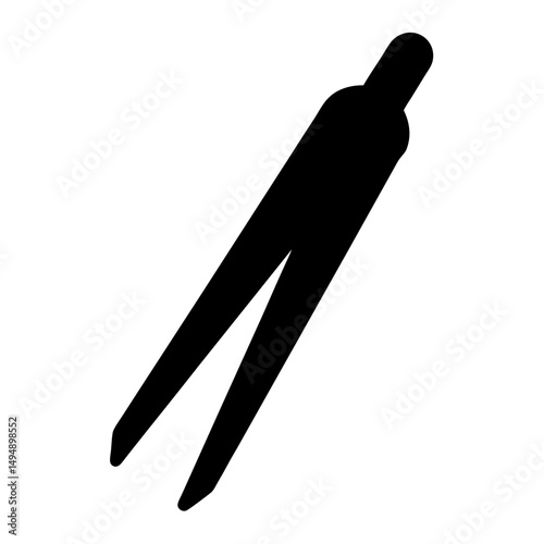 Sleek Silhouette of Pointed Tweezers for Beauty, Crafts, and Precision Work