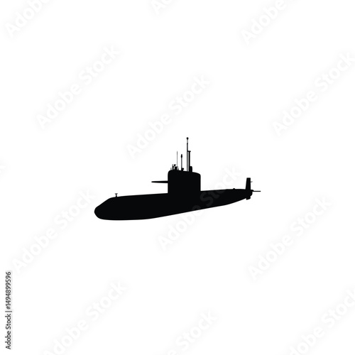 submarine silhouette on white background