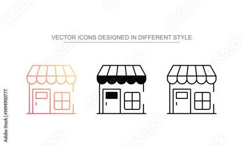 Supper Market icon design with white background stock illustration