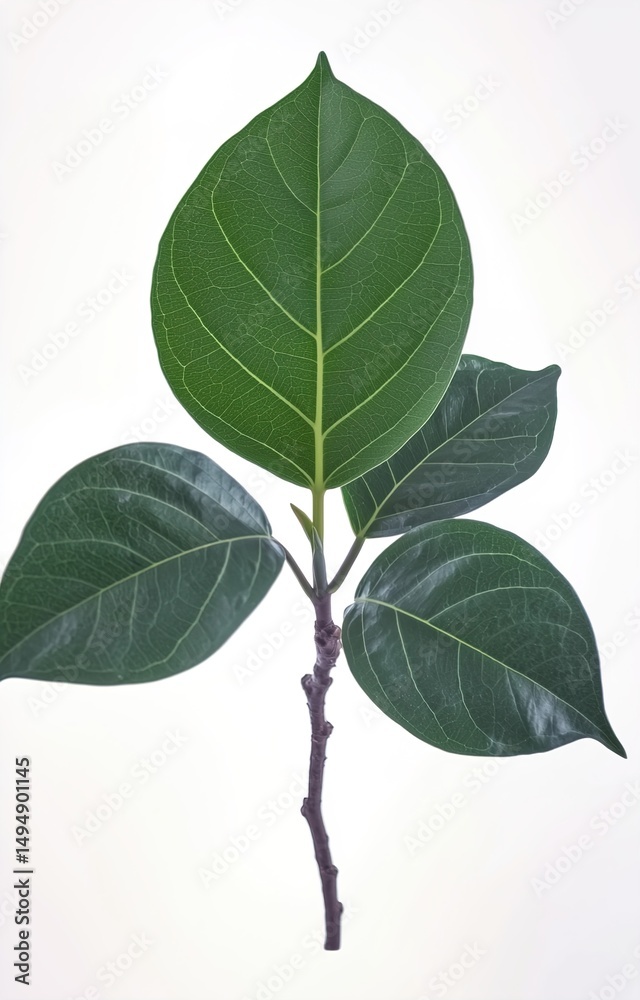 Naklejka premium A green leafy plant with a white background 