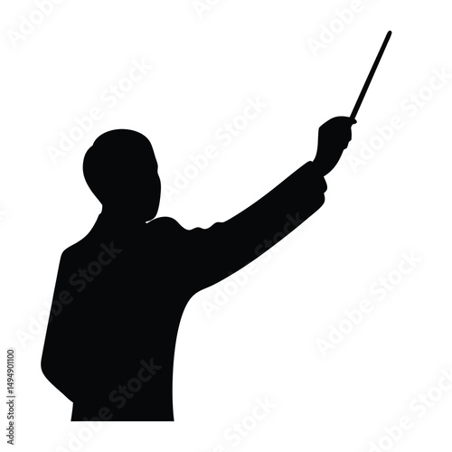 Orchestral Maestro Guiding the Symphony with Passion and Precision in Silhouette Form