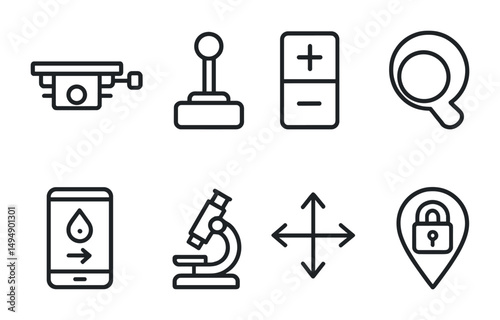 Medical and health line icons set – outline, linear, healthcare and wellness symbols