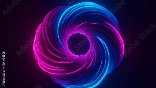 An abstract figure in the form of a twisted spiral.