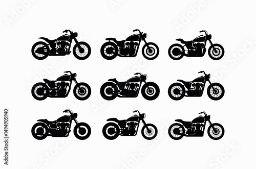 Classic Motorcycle Silhouette Vector Design
