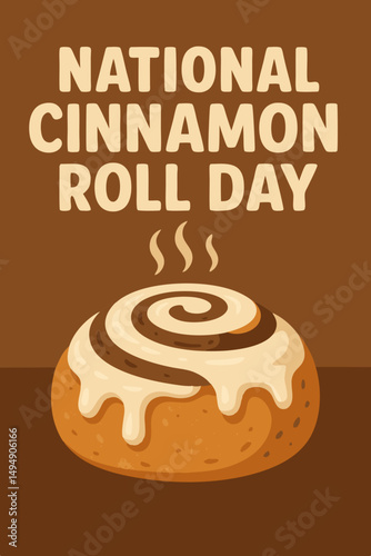 Delicious cinnamon roll for National Cinnamon Roll Day celebration