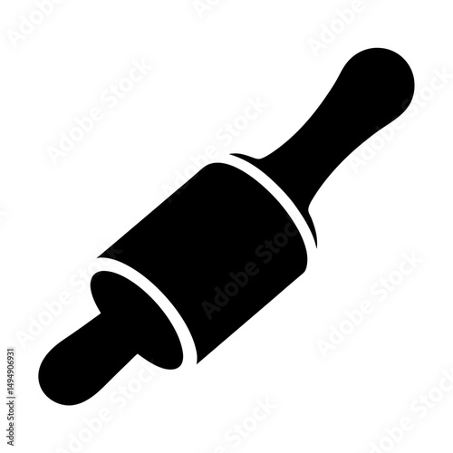 Simple rolling pin illustration perfect for baking and culinary applications