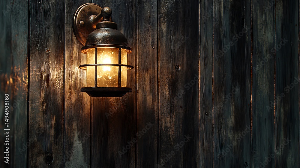 custom made wallpaper toronto digitalVintage outdoor wall sconce illuminating rustic wood plank texture background