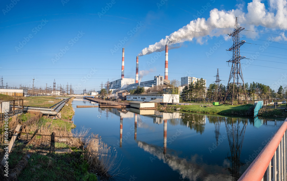 Obraz premium View of the thermal power plant