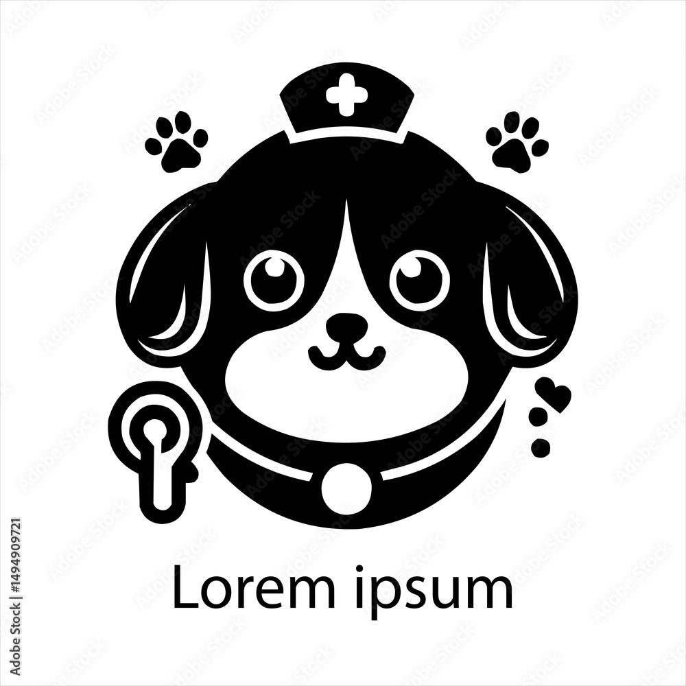 Fototapeta premium Cute pet shop logo vector icon illustration