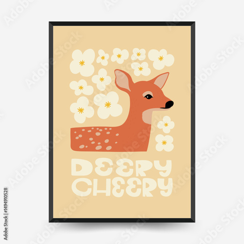 Abstract Childrens Room posters template. Modern trendy Kids minimal style. Hand drawn design for wallpaper, wall decor, print, postcard, cover, template, banner.