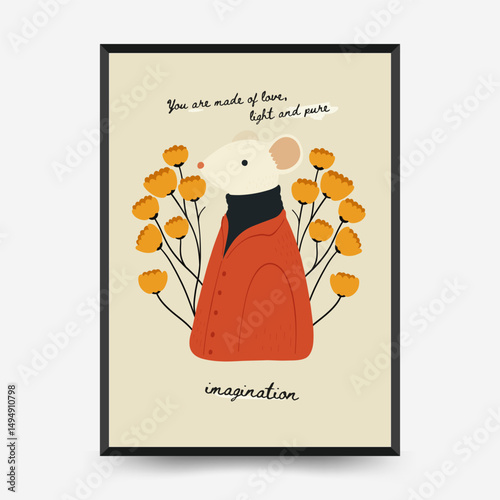 Abstract Childrens Room posters template. Modern trendy Kids minimal style. Hand drawn design for wallpaper, wall decor, print, postcard, cover, template, banner.