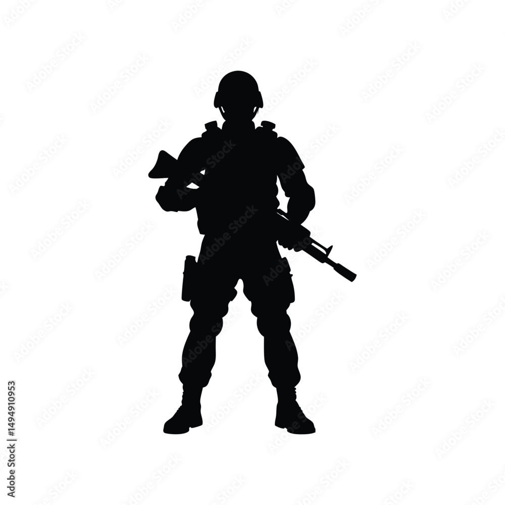 Silhouette of a Soldier Military Personnel, Armed Forces, Combat, Weapon, Security Silhouette of a Soldier Military Personnel, Armed Forces, Combat, Weapon, Security