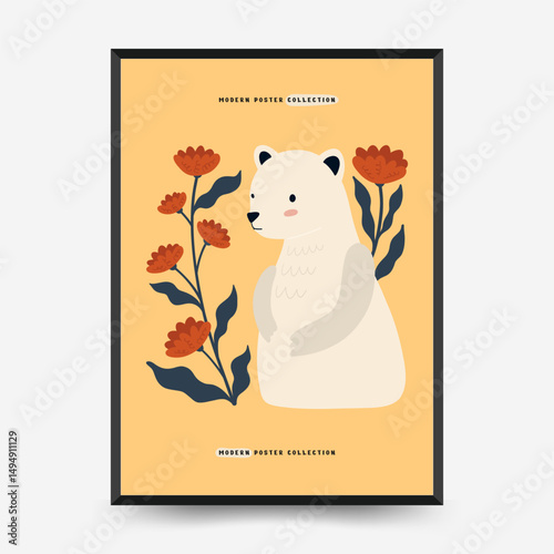 Abstract Childrens Room posters template. Modern trendy Kids minimal style. Hand drawn design for wallpaper, wall decor, print, postcard, cover, template, banner.