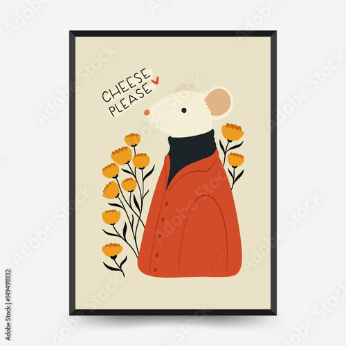 Abstract Childrens Room posters template. Modern trendy Kids minimal style. Hand drawn design for wallpaper, wall decor, print, postcard, cover, template, banner.