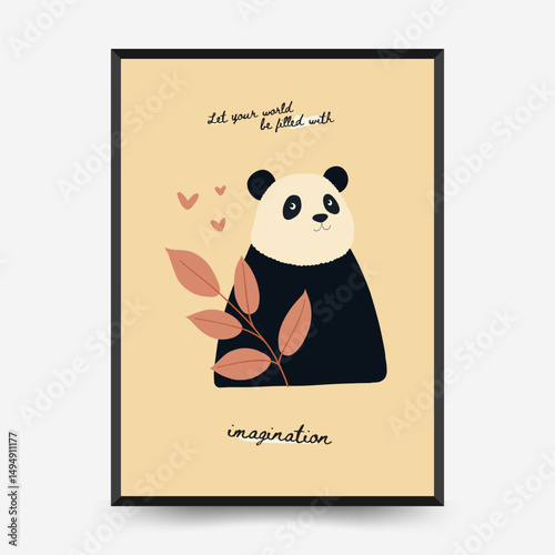 Abstract Childrens Room posters template. Modern trendy Kids minimal style. Hand drawn design for wallpaper, wall decor, print, postcard, cover, template, banner.