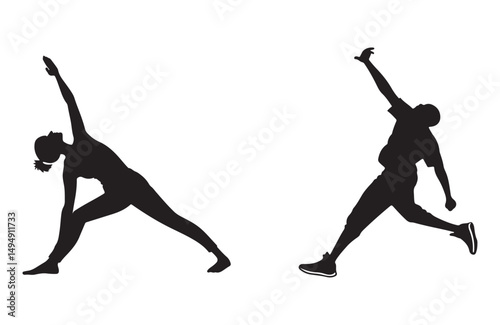 women yoga pose silhouette