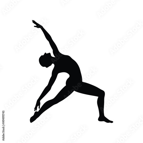 Elegant Black Silhouette of a Dancer in a Graceful Pose