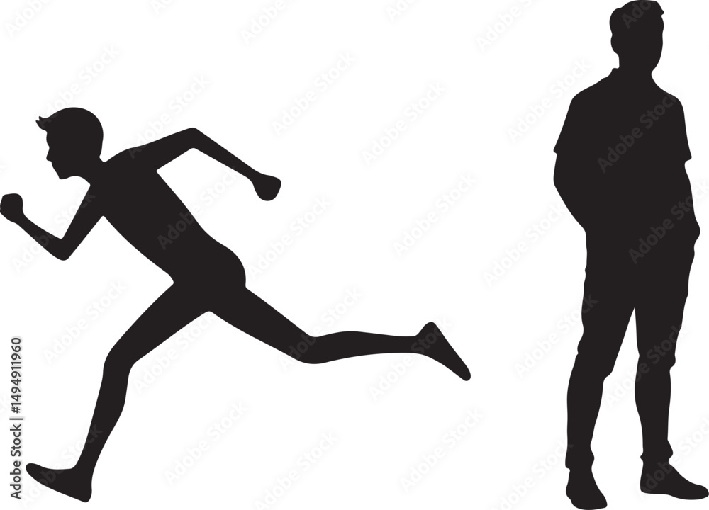 man running silhouette